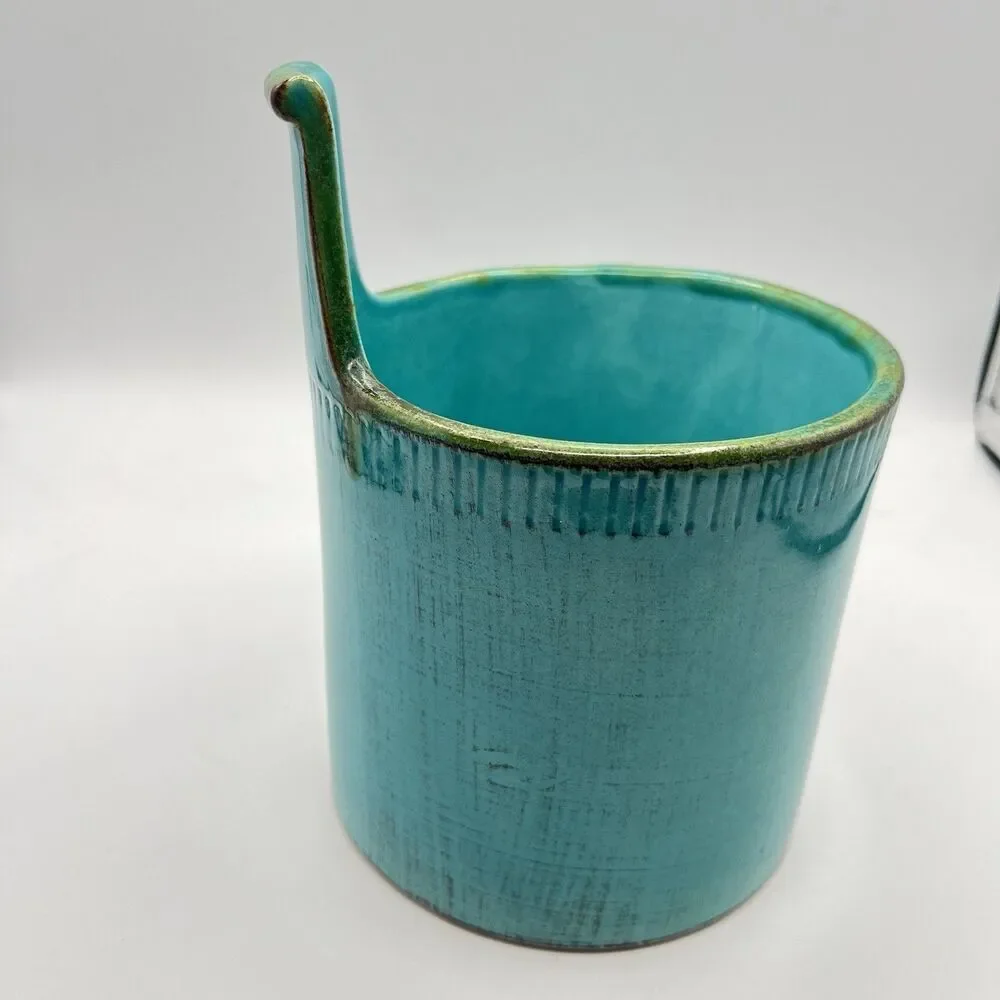 Crate And Barrel Container Blue Ceramic